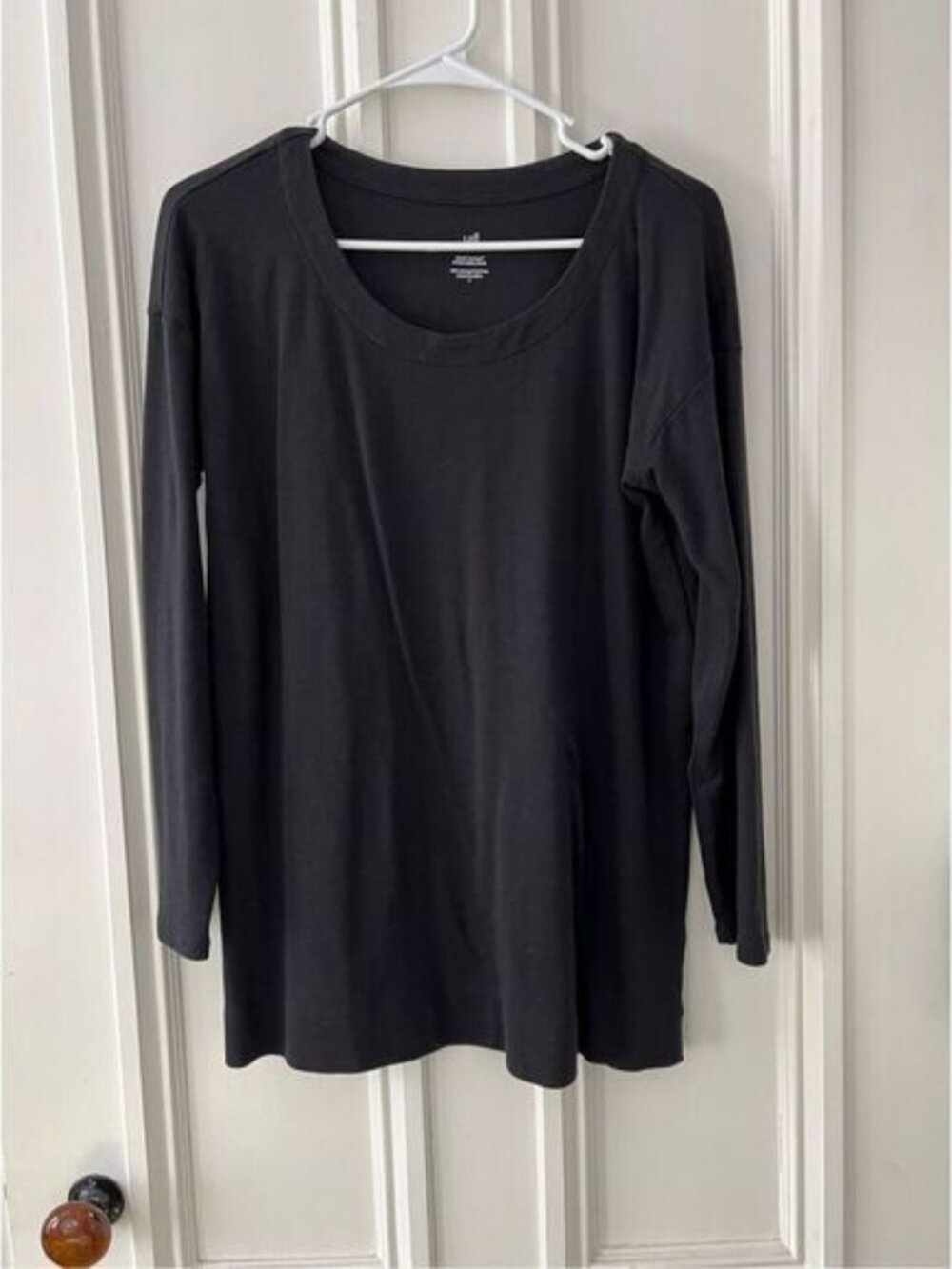 J Jill black long sleeve tunic top S